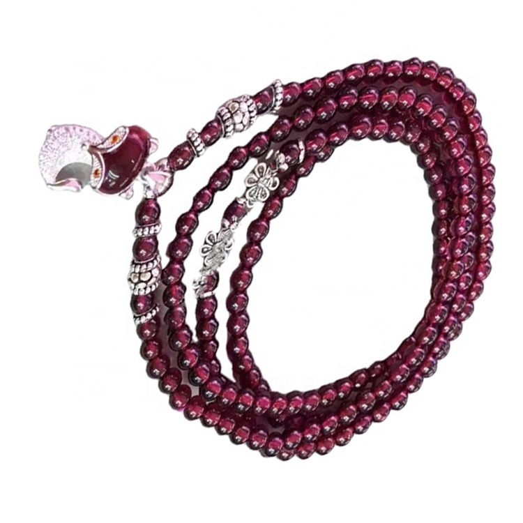 Natuurlike gretige kosbare klip armbande met hanger, 4mm ronde krale armbande 31