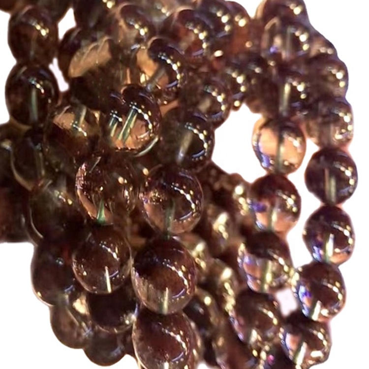 Байгалийн хүрэн өнгөт фантом квартом Картз болор дугуй Beads Beads Beads 31