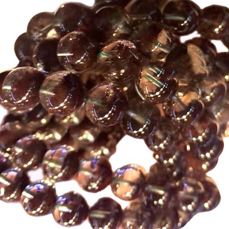 Байгалийн хүрэн өнгөт фантом квартом Картз болор дугуй Beads Beads Beads 33