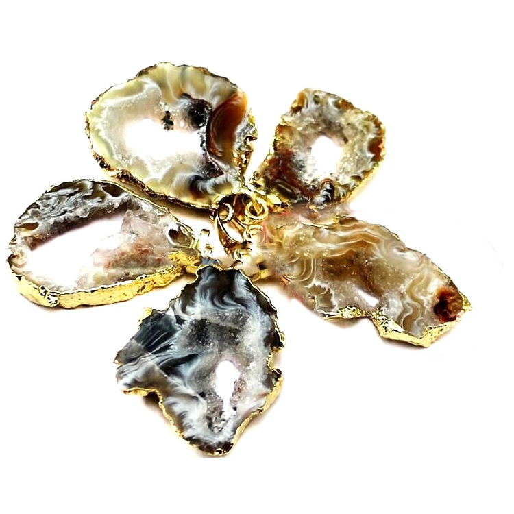 Ka mea kūʻai akuʻo Oval Druy Ponducy Pendary, Stone Study Drussy Gery 15