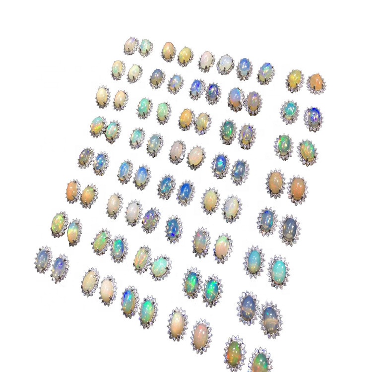 Tabiiy rang-barang opal moda sirg'alari Ayollar uchun rang-barang turmalinli sirg'alar 30