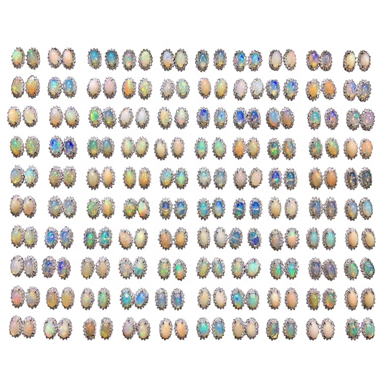 Tabiiy rang-barang opal moda sirg'alari Ayollar uchun rang-barang turmalinli sirg'alar 32