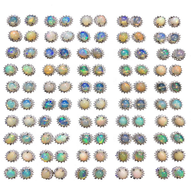 Tabiiy rang-barang opal moda sirg'alari Ayollar uchun rang-barang turmalinli sirg'alar 34