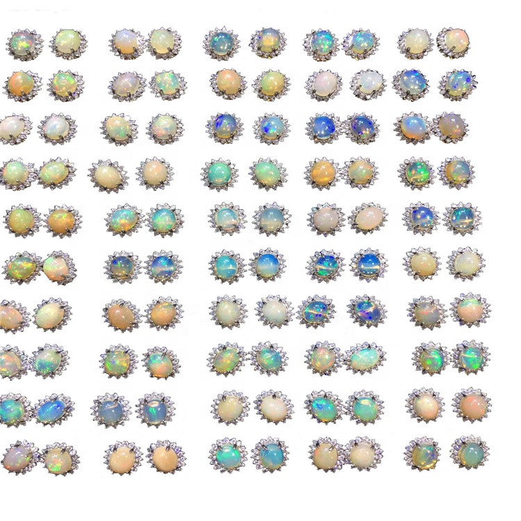 Tabiiy rang-barang opal moda sirg'alari Ayollar uchun rang-barang turmalinli sirg'alar 36