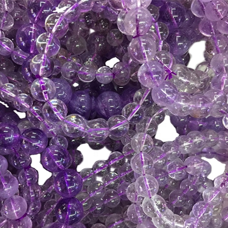 Pulsera de abalorios de amatista genuina para hombres o mujeres / amatista natural Pulsera / Amatista Curación de la pulsera de cristal 9