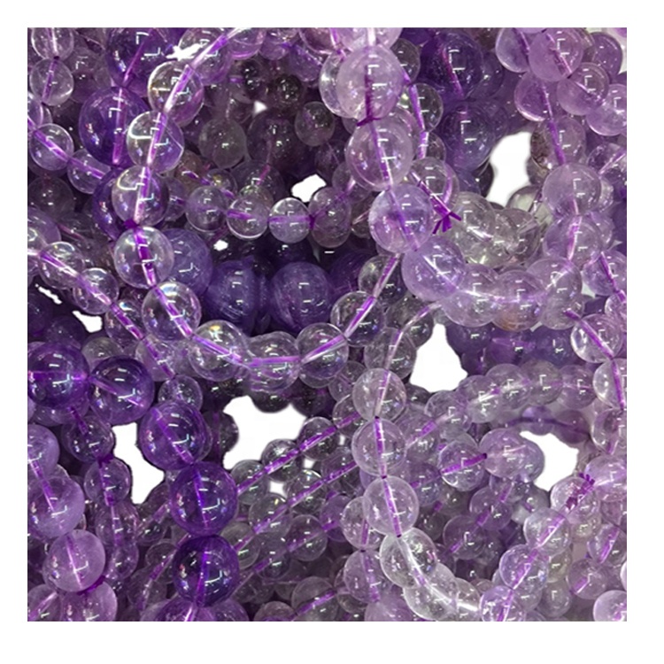 Pulsera de abalorios de amatista genuina para hombres o mujeres / amatista natural Pulsera / Amatista Curación de la pulsera de cristal 7