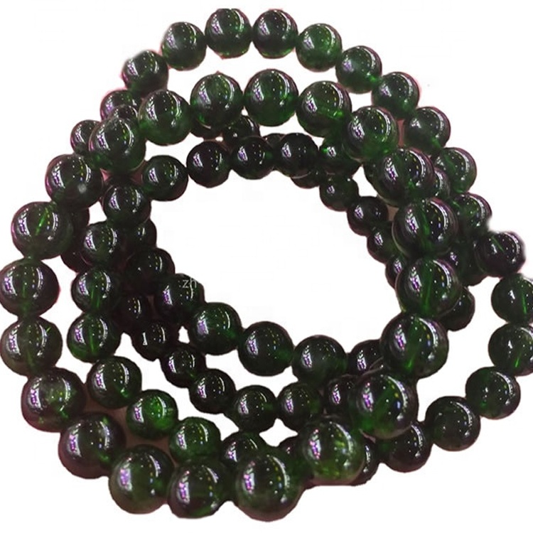 Precio bajo suelto perlas redondas naturales diopside gemstone caliente venta 30