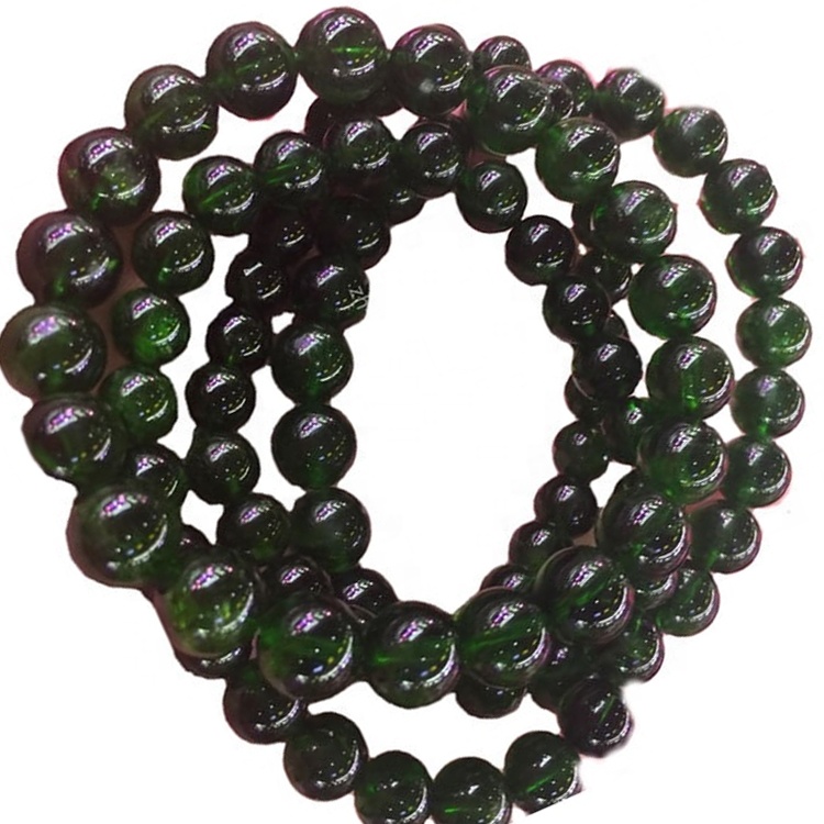 Precio bajo suelto perlas redondas naturales diopside gemstone caliente venta 32