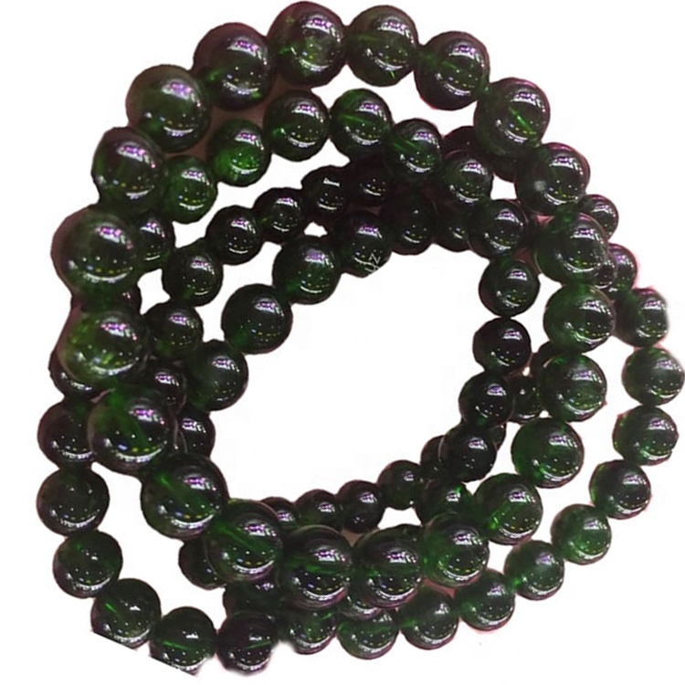 Precio bajo suelto perlas redondas naturales diopside gemstone caliente venta 34