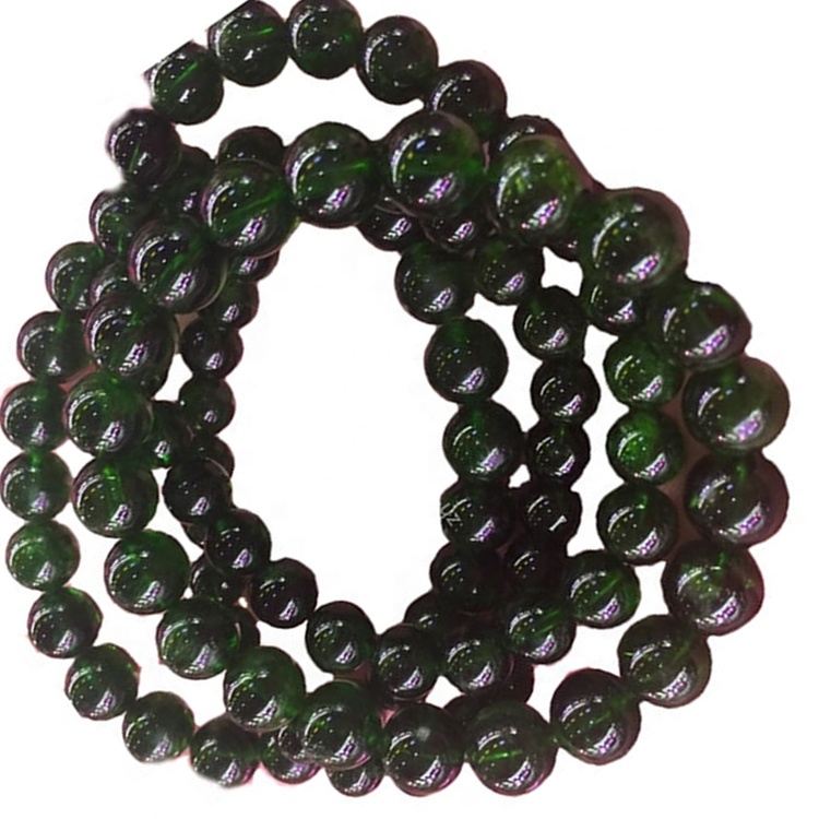 Precio bajo suelto perlas redondas naturales diopside gemstone caliente venta 38