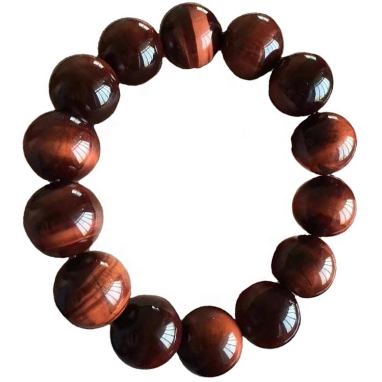 Rauður litur Tiger Eye Round Perlur Armband Gerðu heildsölu 32