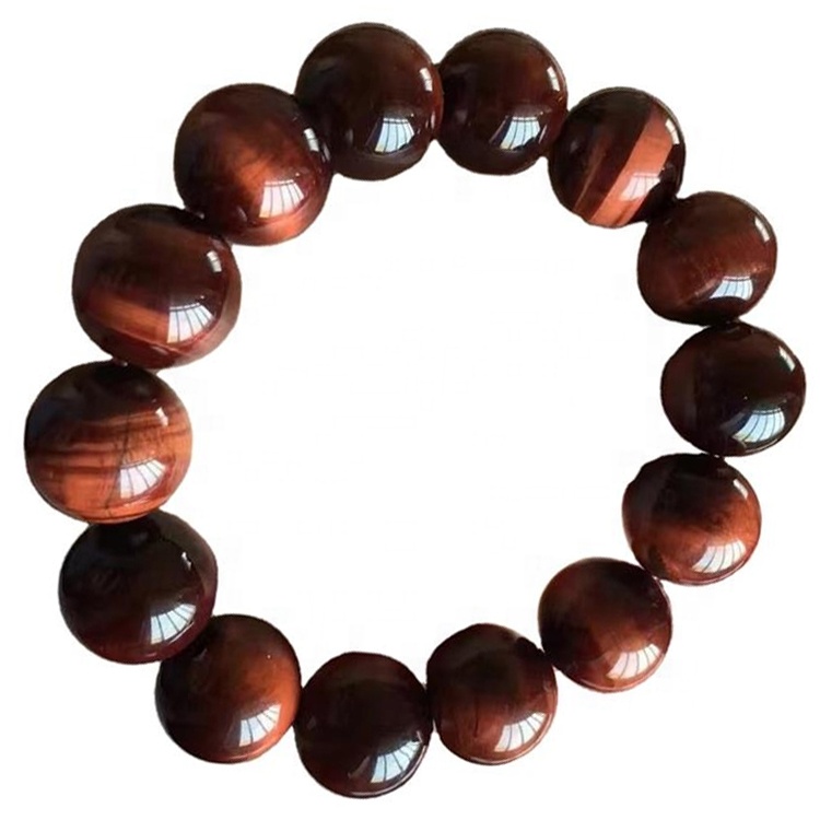 Rauður litur Tiger Eye Round Perlur Armband Gerðu heildsölu 34