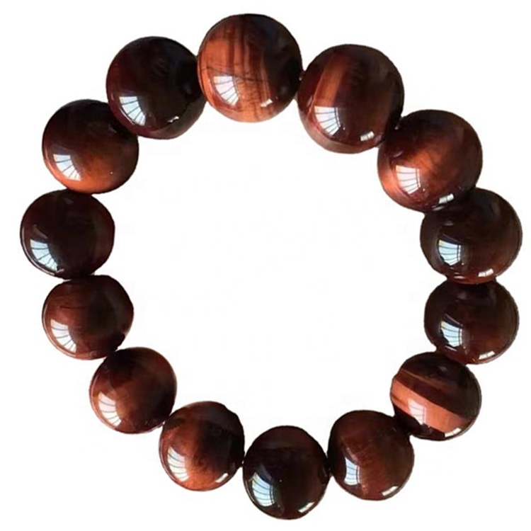 Rauður litur Tiger Eye Round Perlur Armband Gerðu heildsölu 38