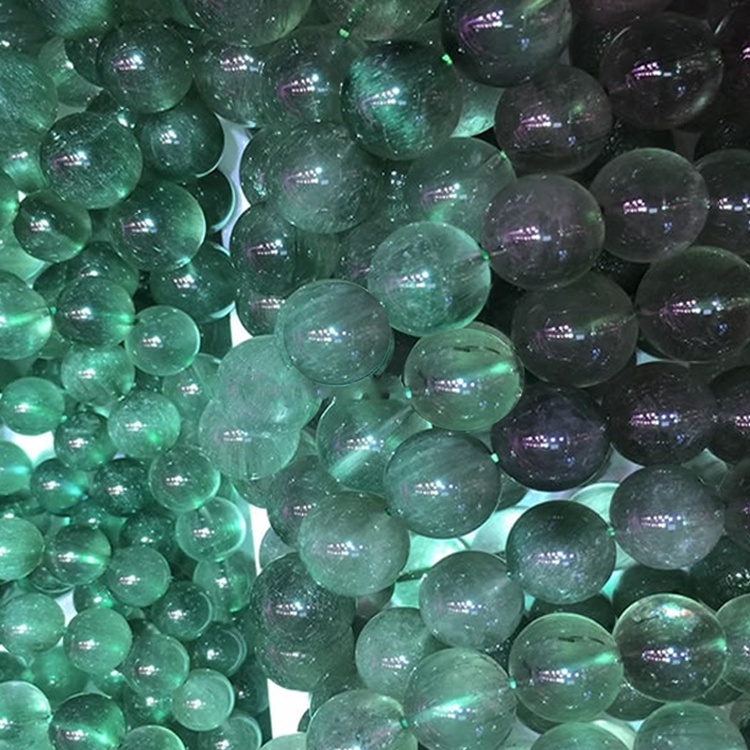 Pulsera de fluorita fluorita de color verde Natural para joyería 35