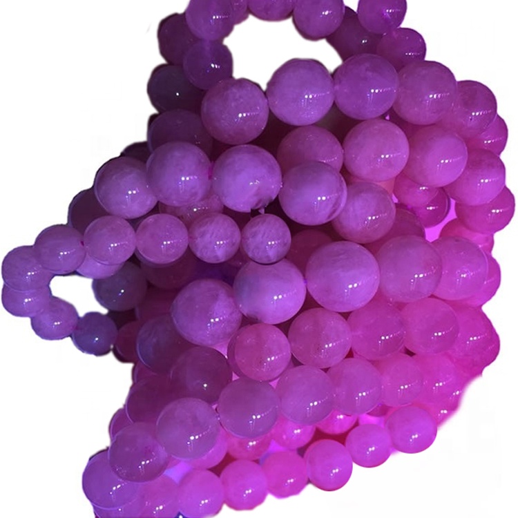 Gioielli con bracciale in perline di morganite naturale di colore rosa 32