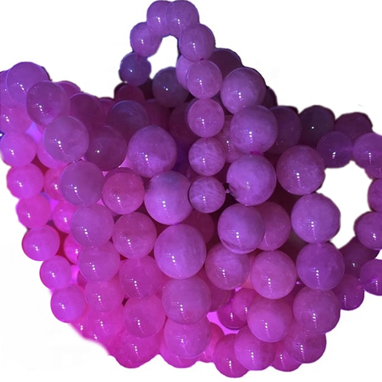 Gioielli con bracciale in perline di morganite naturale di colore rosa 34