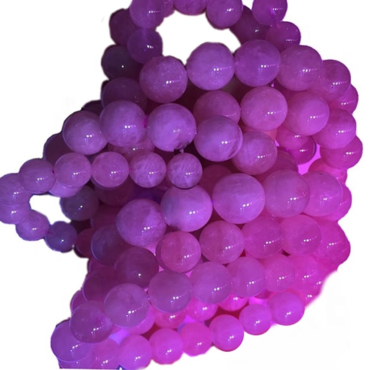 Gioielli con bracciale in perline di morganite naturale di colore rosa 38