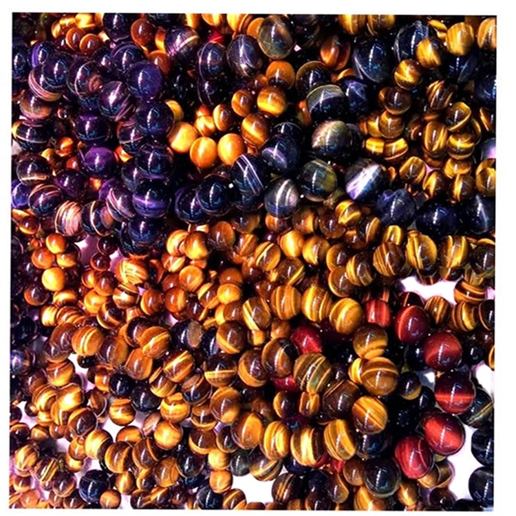 Új divat férfi stílusú natúr színes tigrisszem kerek gyöngyök karkötők hogy nagykereskedés 34