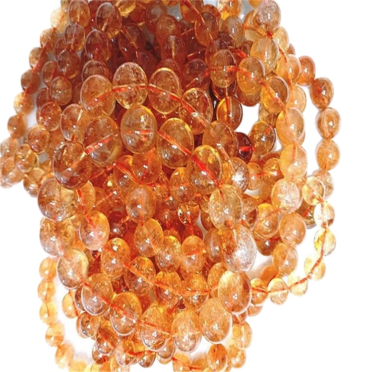 Citrine gemstone nke 6mm 8mm 10mm gburugburu strands, bemstone beads maka ọla na-eme 9