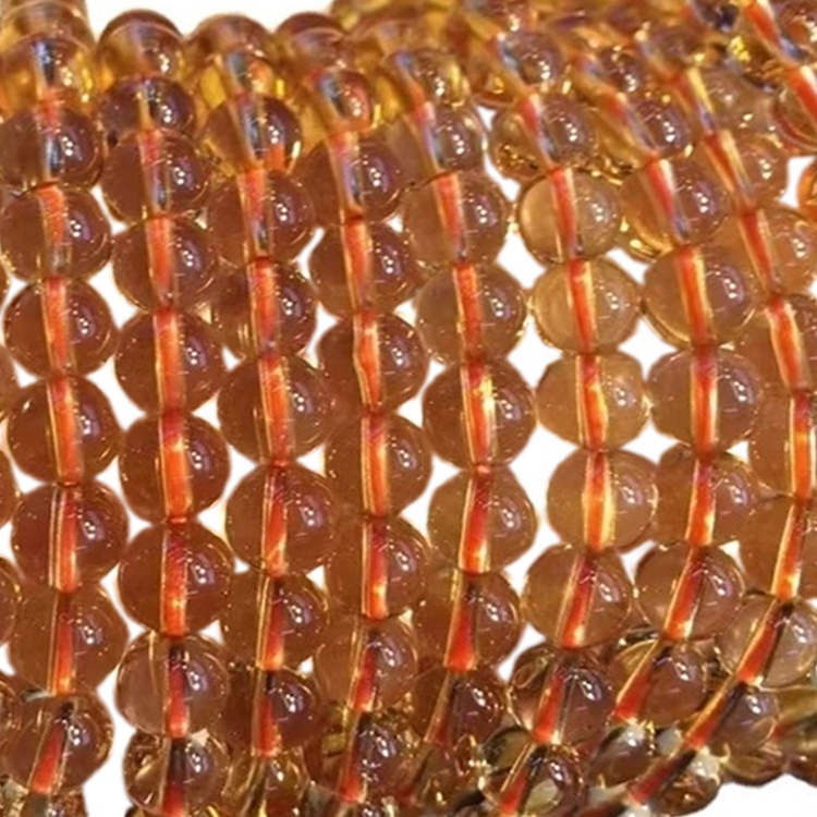 Citrine gemstone nke 6mm 8mm 10mm gburugburu strands, bemstone beads maka ọla na-eme 11