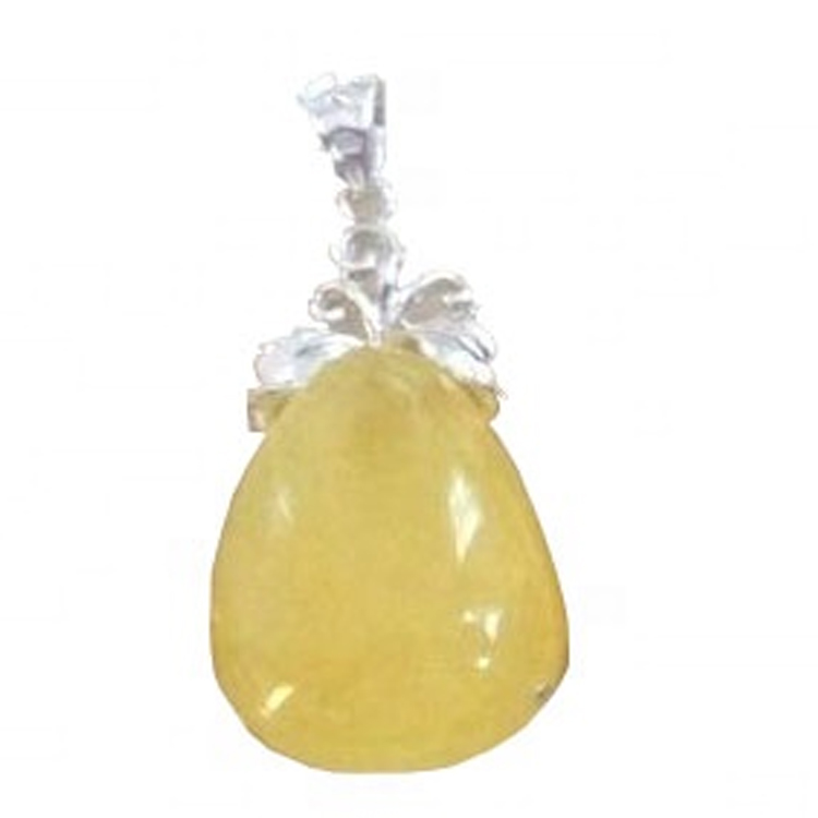 ბუნებრივი Amber Gemstone Inlay სტერლინგი ვერცხლისფერი გულსაკიდი 7