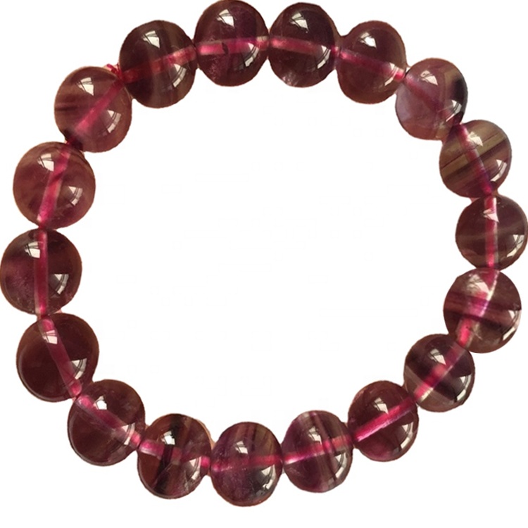 இயற்கை ஊதா வண்ண ஃவுளூரைட் ஃப்ளோர்சர் ரவுரோர்ஸ்பர் சுற்று மணிகள் 25