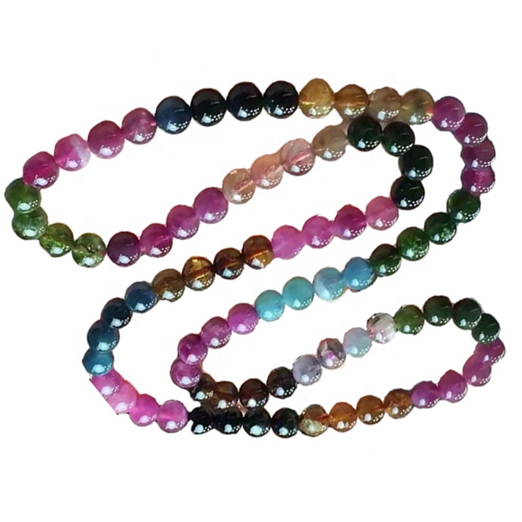 Braccialetto rotondo turmaline colorato naturale Braccialetto Rubellite Rubellite 38