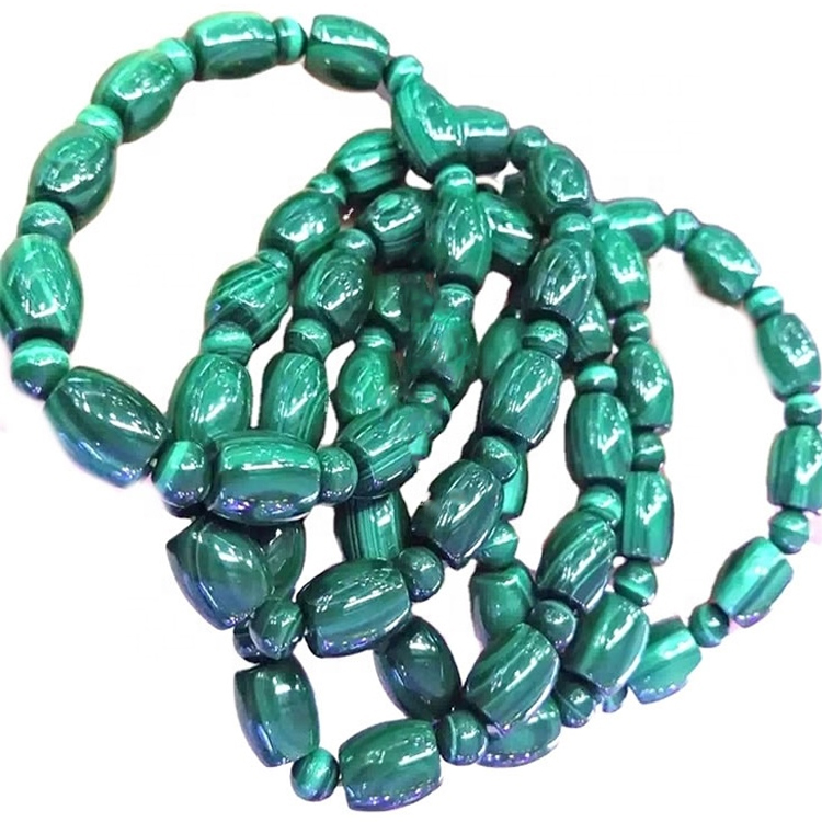 Malachite peacock இயற்கை கல் சுற்று தளர்வான மணிகள் பந்து 4 / 6/8/10/12MM நகை காப்பு 30