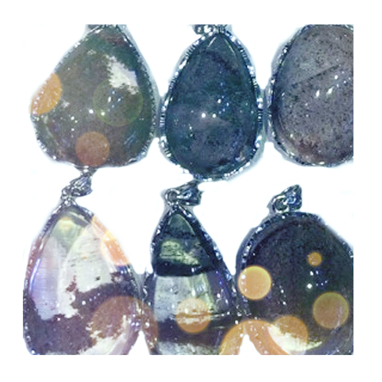 Engros Natural Colorful Phantom Crystal Quartz anheng 925 sølv for smykker 7