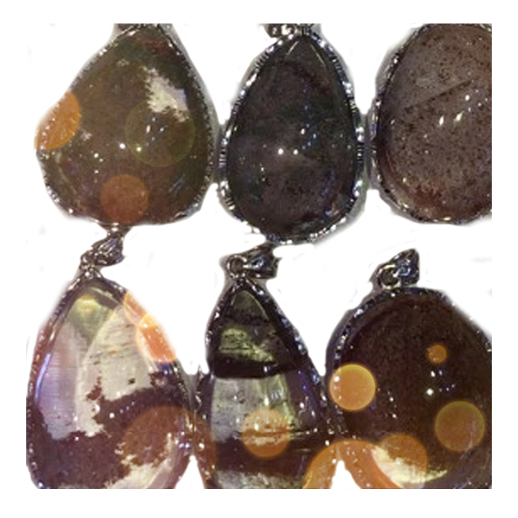 Engros Natural Colorful Phantom Crystal Quartz anheng 925 sølv for smykker 11