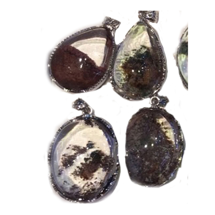 Engros Natural Colorful Phantom Crystal Quartz anheng 925 sølv for smykker 13