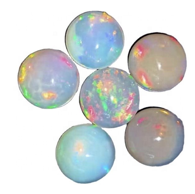 8 * 8mm kerek fülkék természetes opál ovális kabátok laza drágakövek 35