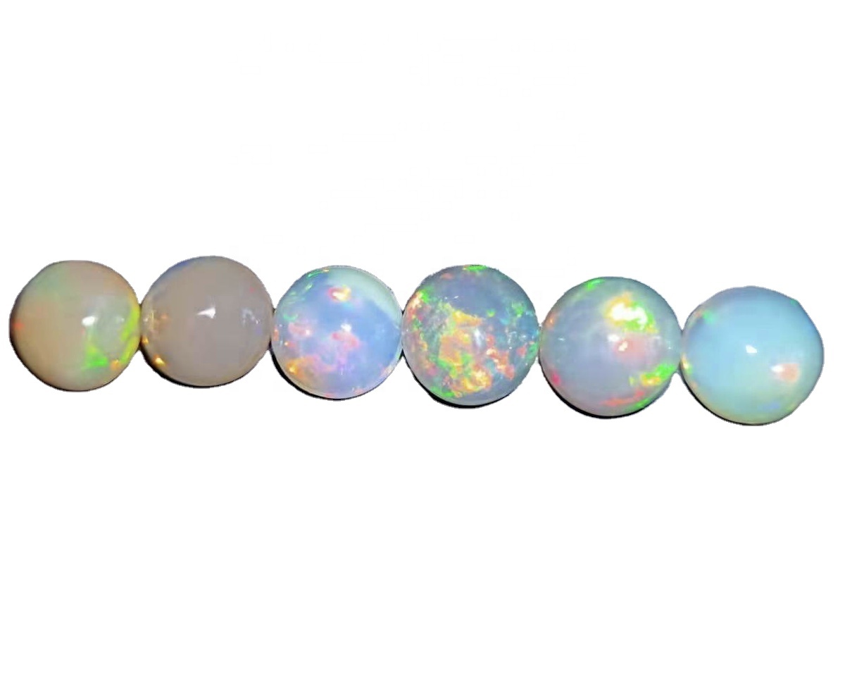 8 * 8mm kerek fülkék természetes opál ovális kabátok laza drágakövek 37