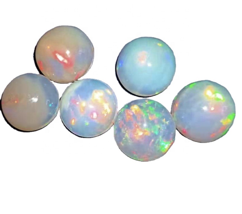 8 * 8mm kerek fülkék természetes opál ovális kabátok laza drágakövek 39