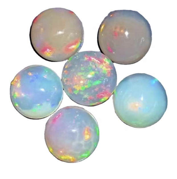 8 * 8mm kerek fülkék természetes opál ovális kabátok laza drágakövek 43