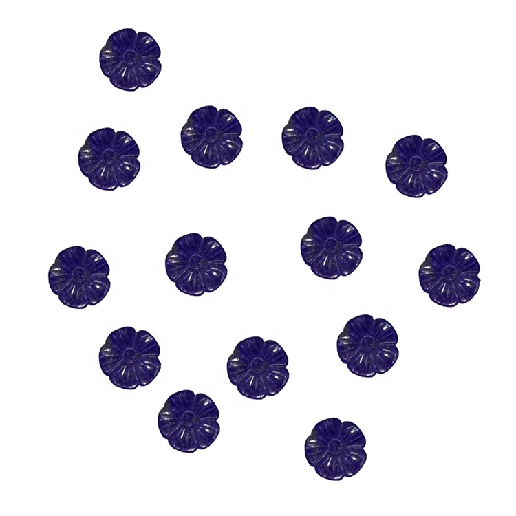 მოჩუქურთმებული Lapis Lazuli Flower Gemstone მძივები 32