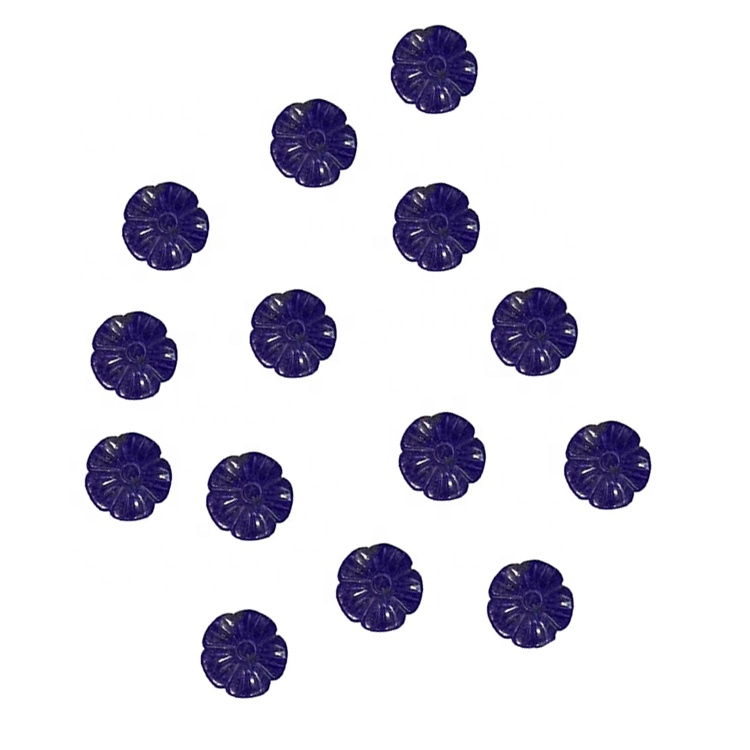 მოჩუქურთმებული Lapis Lazuli Flower Gemstone მძივები 36