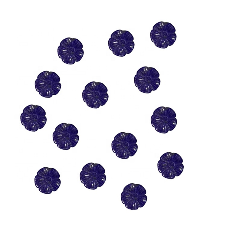 მოჩუქურთმებული Lapis Lazuli Flower Gemstone მძივები 38