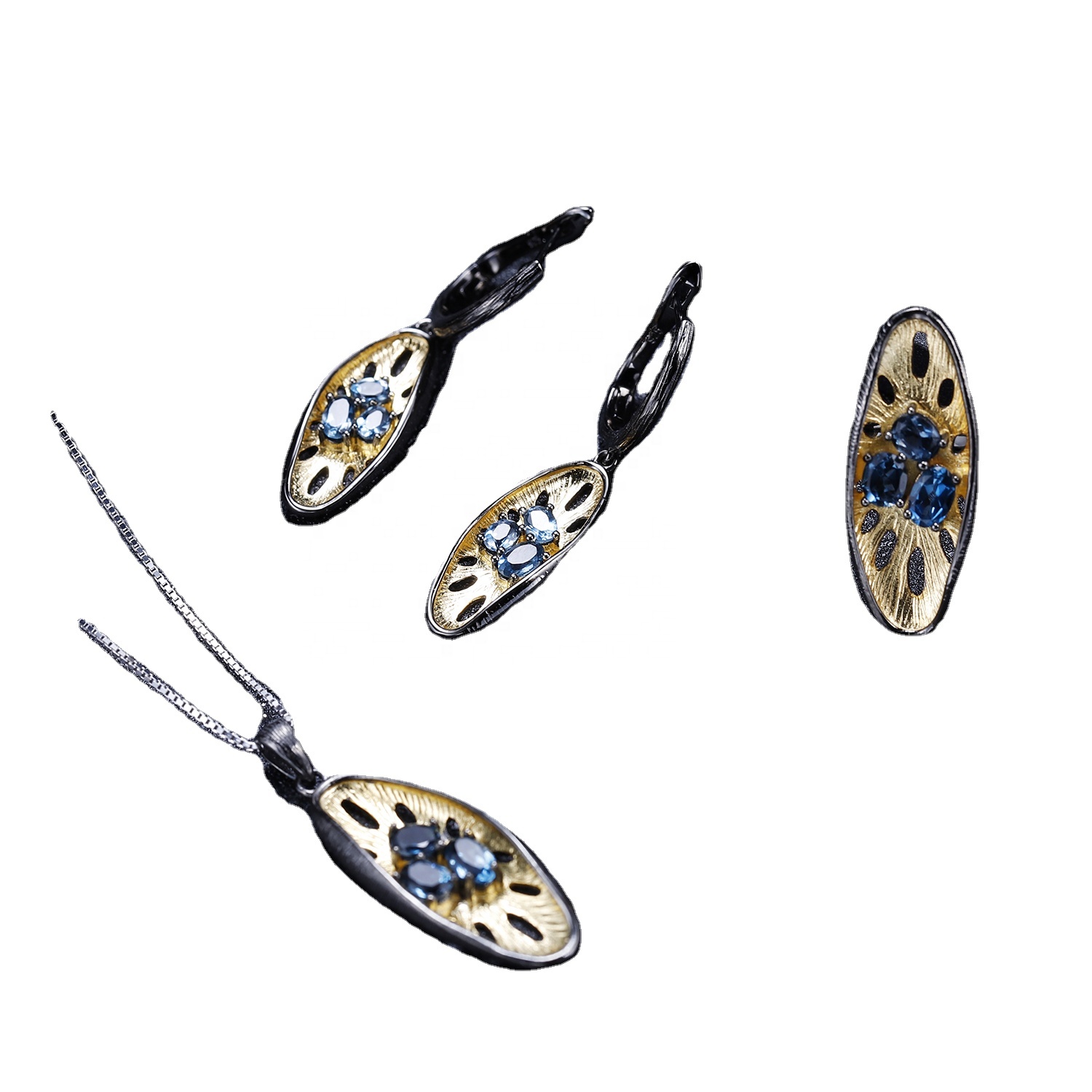 Sapphire Halskjede for kvinner Gold.Sapphire Pendants.Birthday Gaver. 15