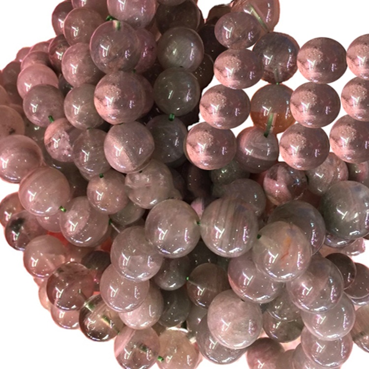 Cristal natural Natural Blanco Phantom Brazaletes de cuarzo joyería 34