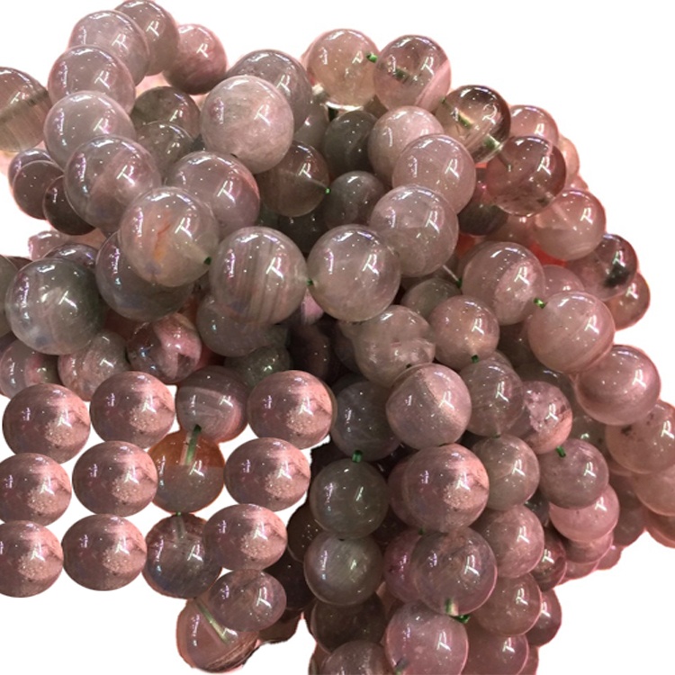 Cristal natural Natural Blanco Phantom Brazaletes de cuarzo joyería 32