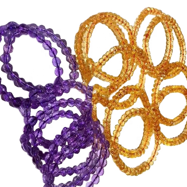Branelli sfaccettati Ametista Amethyst Citrine Gemstone Braccialetti 28