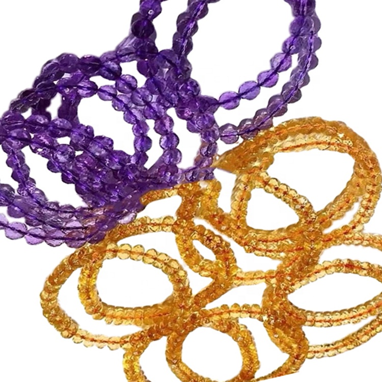 Branelli sfaccettati Ametista Amethyst Citrine Gemstone Braccialetti 30
