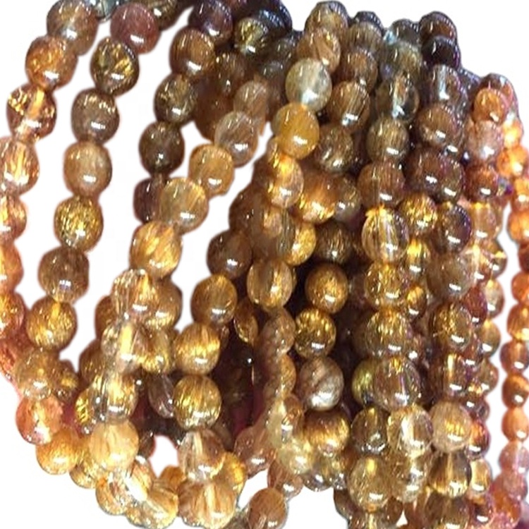 16inches - 6-14 மிமீ - இயற்கை மிக சிறந்த தர செப்பு ருடிலேட் குவார்ட்ஸ் மென்மையான மணிகள் 32
