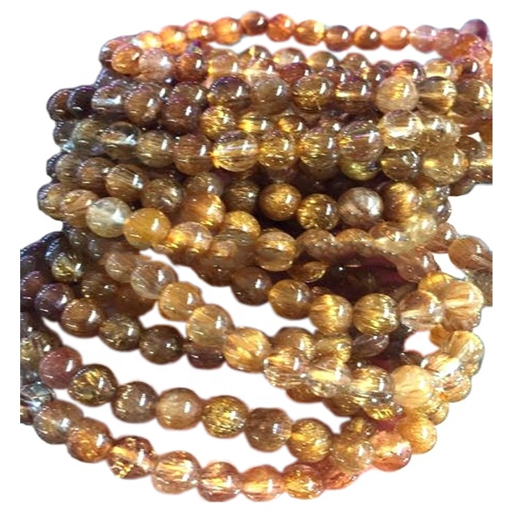 16inches - 6-14 மிமீ - இயற்கை மிக சிறந்த தர செப்பு ருடிலேட் குவார்ட்ஸ் மென்மையான மணிகள் 30