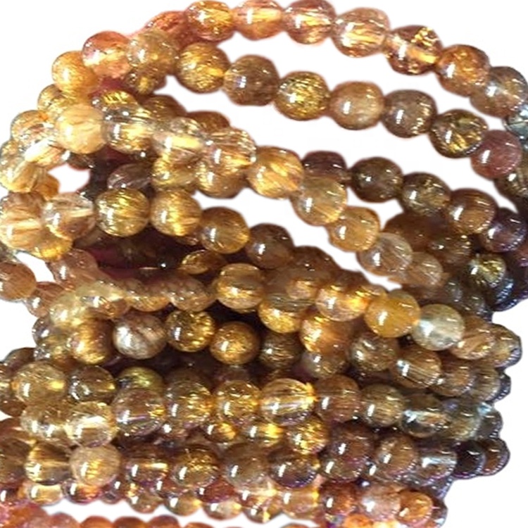 16inches - 6-14 மிமீ - இயற்கை மிக சிறந்த தர செப்பு ருடிலேட் குவார்ட்ஸ் மென்மையான மணிகள் 34