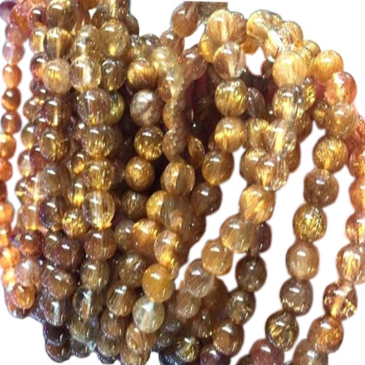 16inches - 6-14 மிமீ - இயற்கை மிக சிறந்த தர செப்பு ருடிலேட் குவார்ட்ஸ் மென்மையான மணிகள் 36