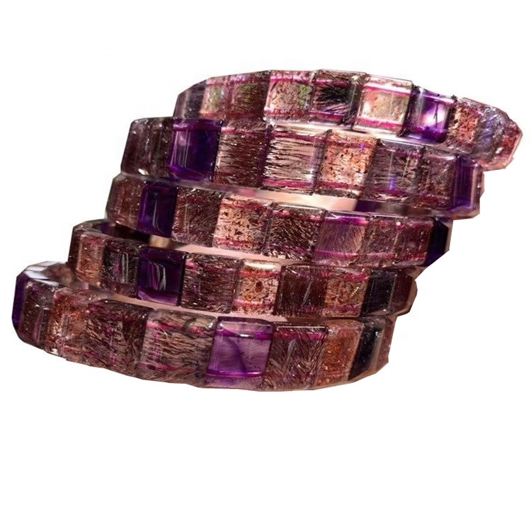 Venta al por mayor 100% de descuento en bracelets de brazalete de piedras preciosas de sugilita natural 36