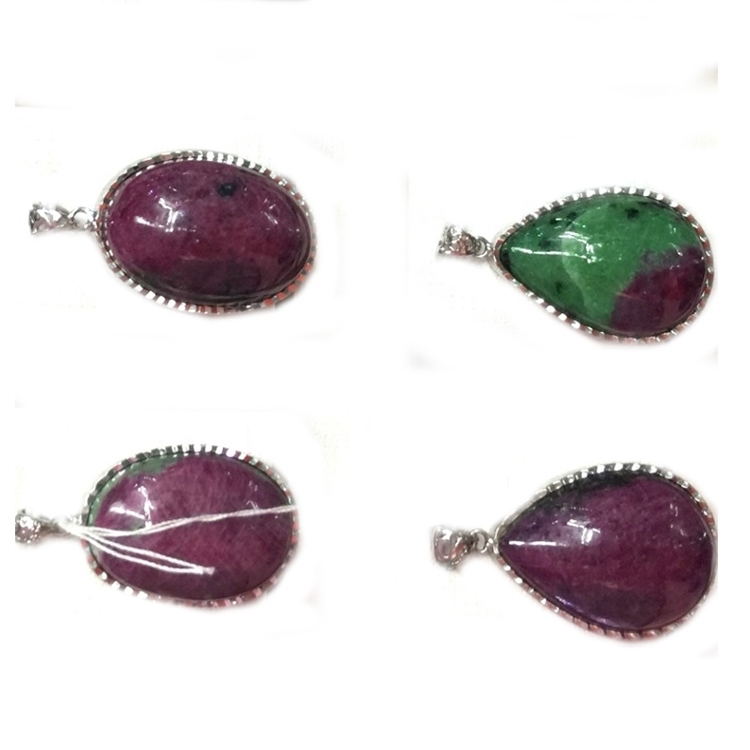 Vakre Natural Epidote Stone Wands Points Red Ruby Anheng i Green Til Salg 19