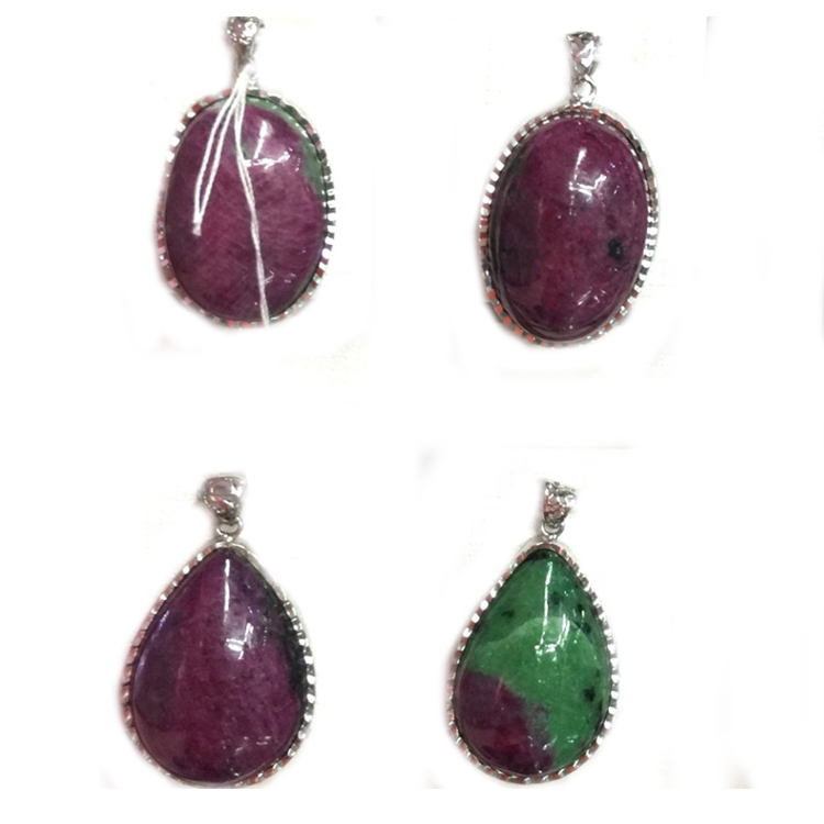 Vakre Natural Epidote Stone Wands Points Red Ruby Anheng i Green Til Salg 23